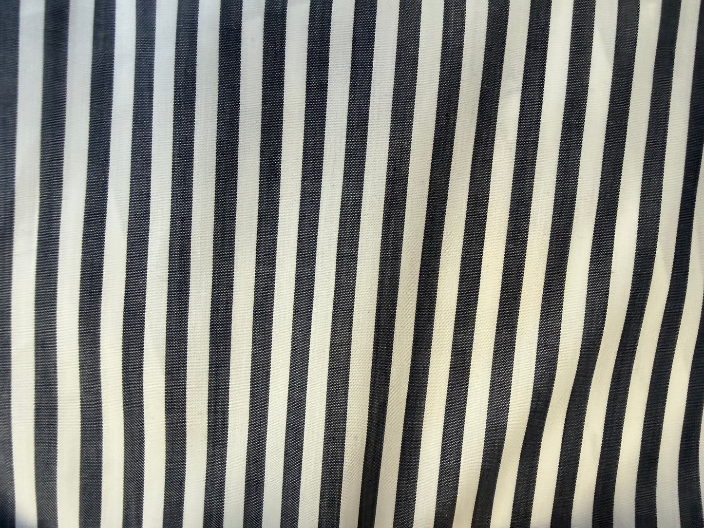 Striped Cotton Shirting - Denim Blue & White