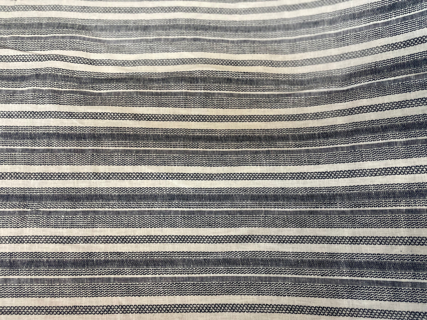Woven Stripe Cotton - Off White / Gray