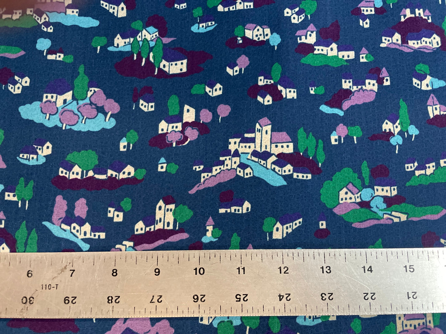 Conversation Print Poly Chiffon - Cute Village