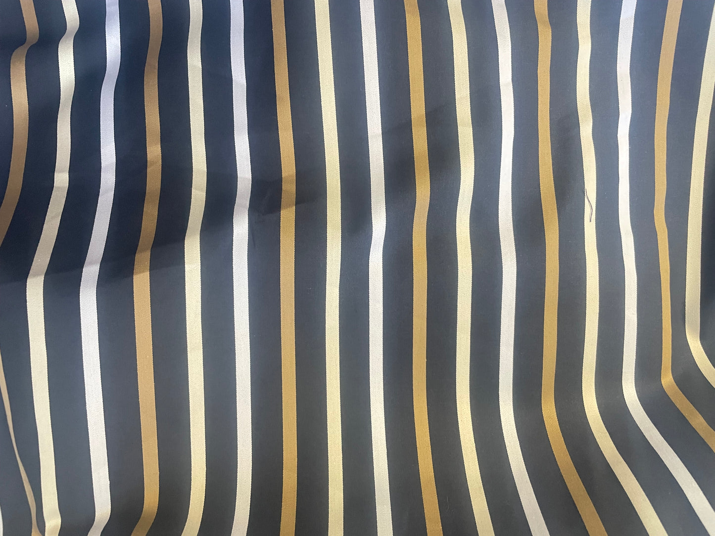 Italian Stripe Cotton Shirting - Navy Multicolor