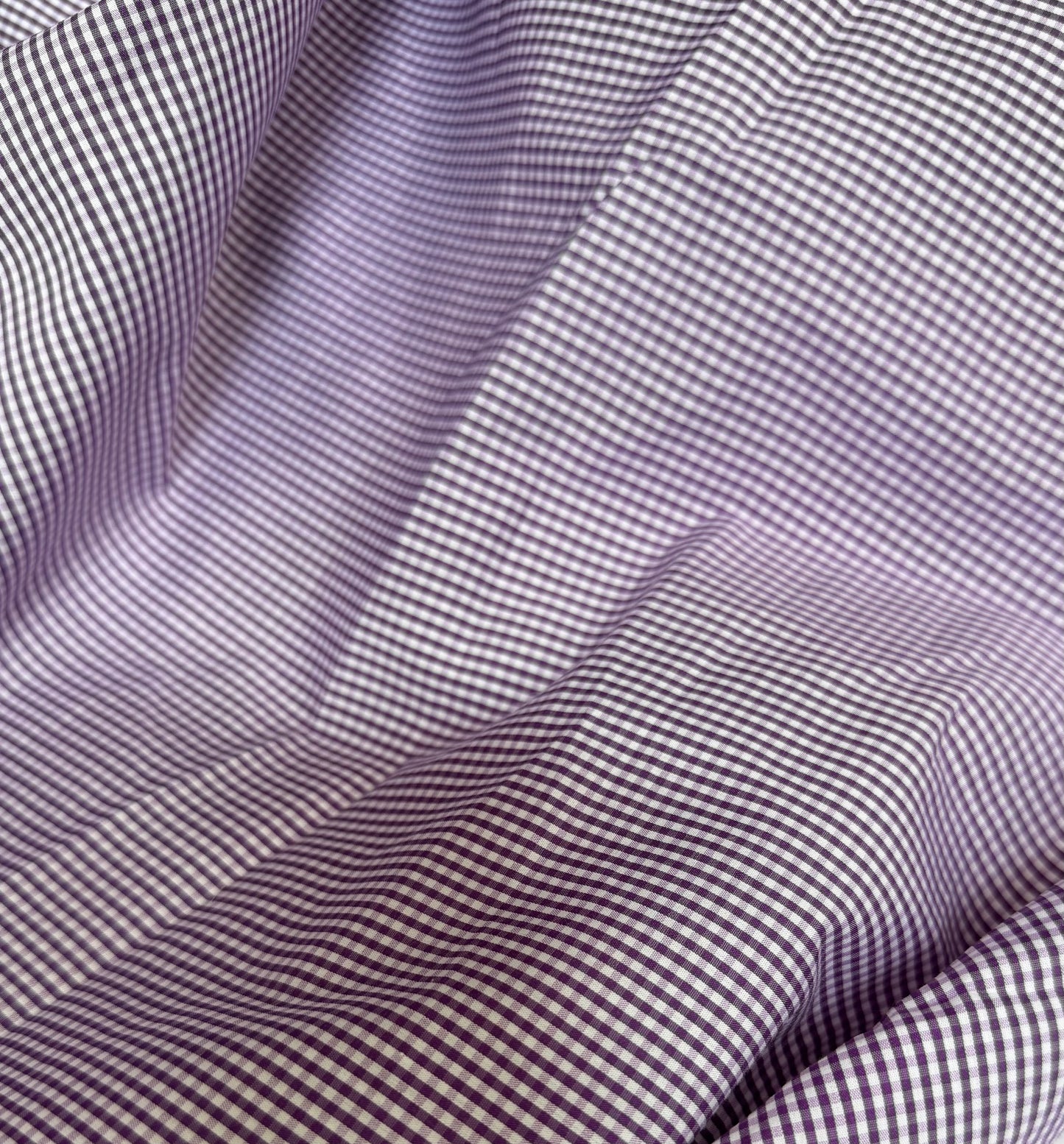 Cotton - Mini Check Plaid- Pink & White