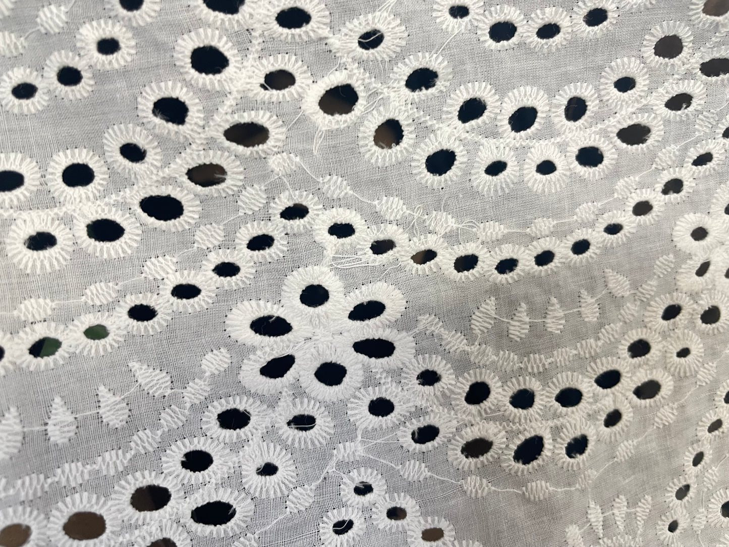 Flower Eyelet Embroidered Cotton - Ivory