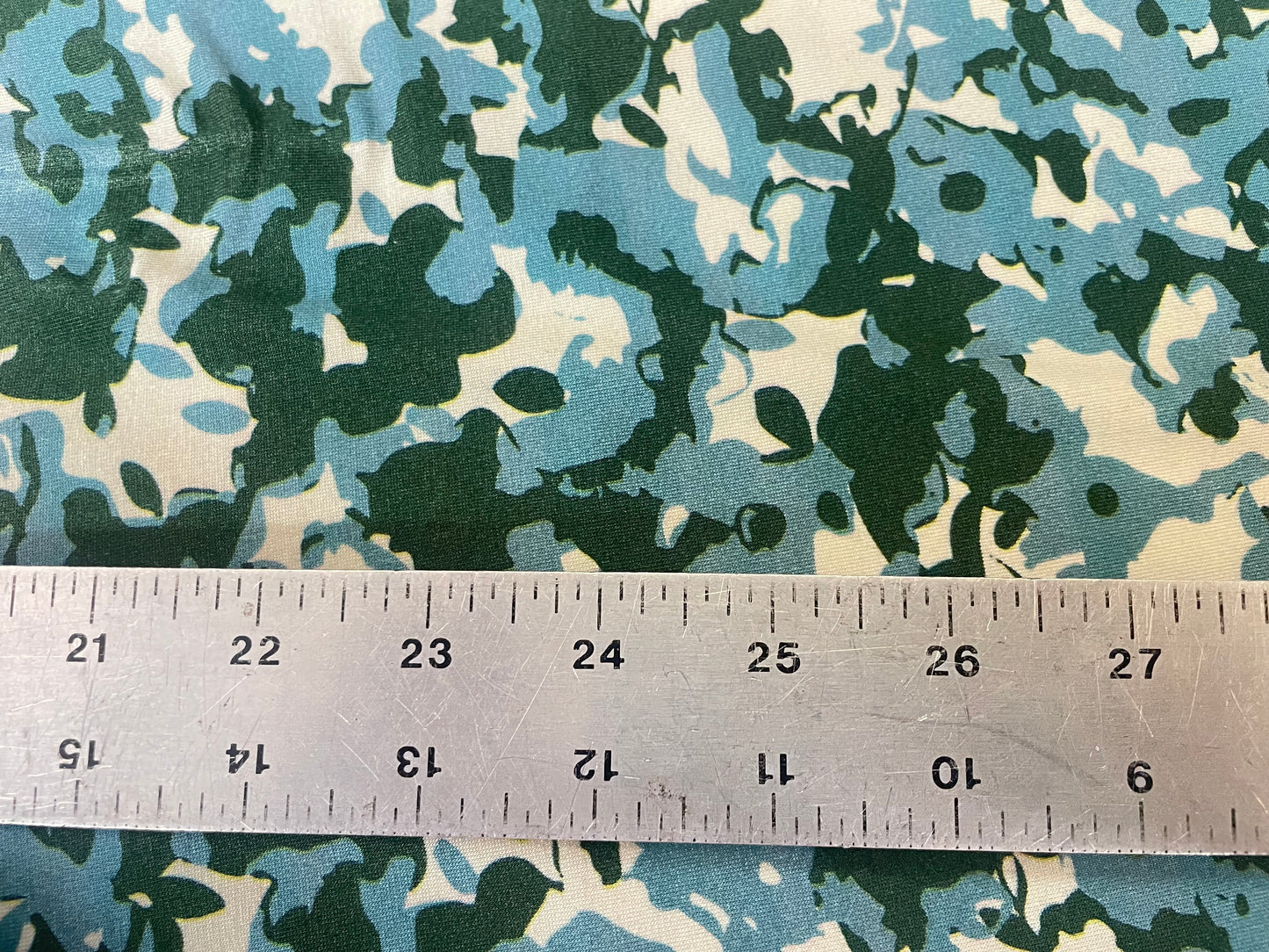 Printed Micro Modal Jersey - Blue, Green & Cream