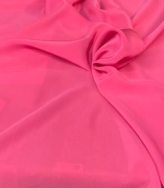Silk Crepe De Chine - Hot Pink- 16mm Designer