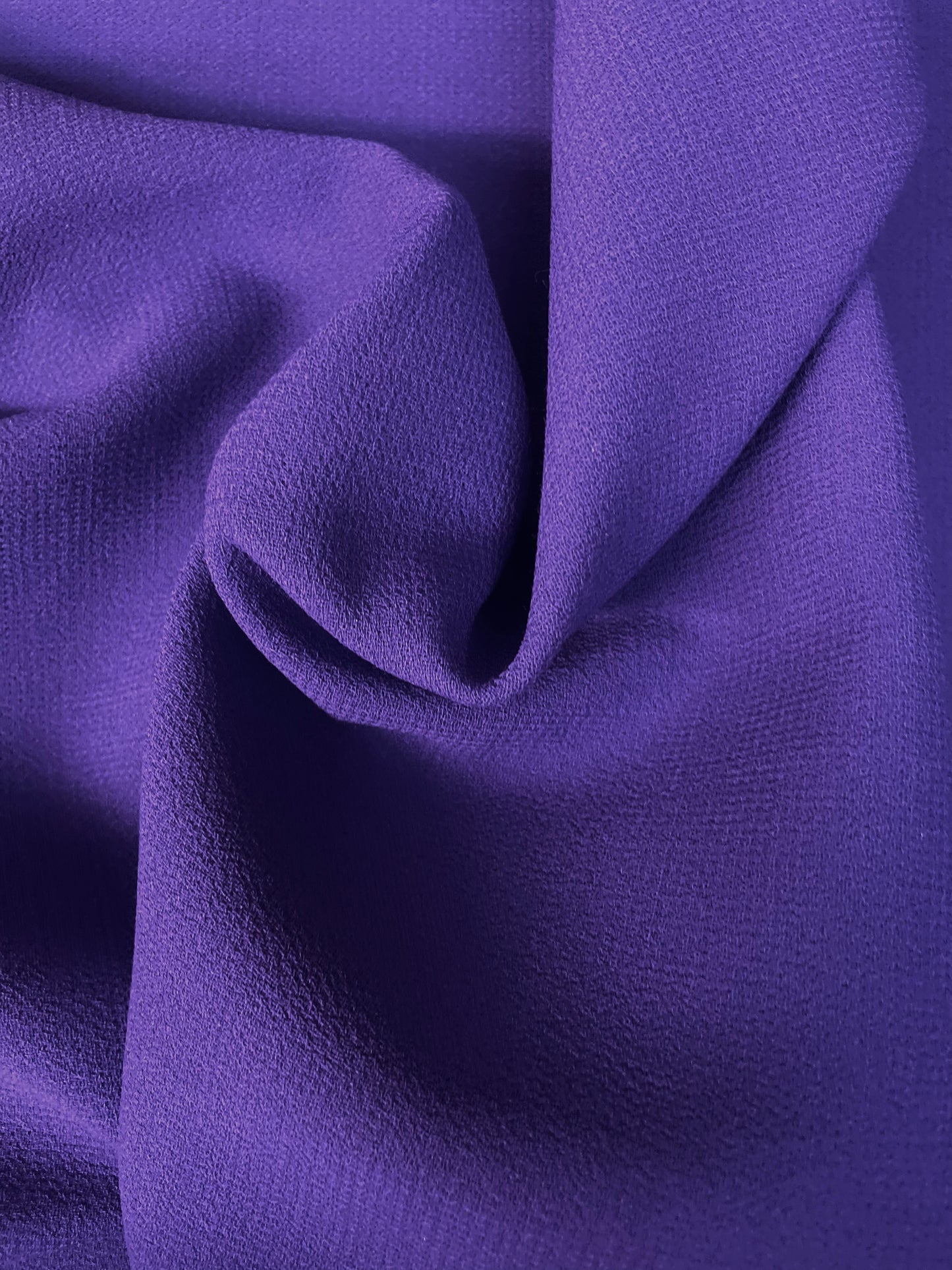 Italian Designer Double Faced Virgin Wool Crepe - Royal Purple