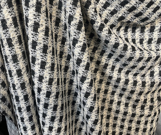 Tweed Sweater Knit - Black, White, Cream & Lurex
