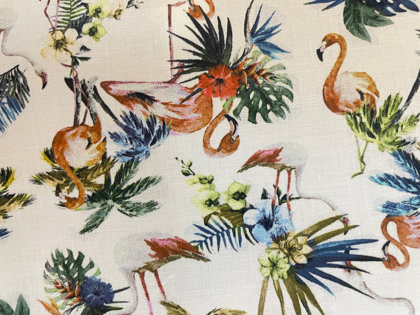 Italian Stretch Cotton Shirting - Tropical Flamingo