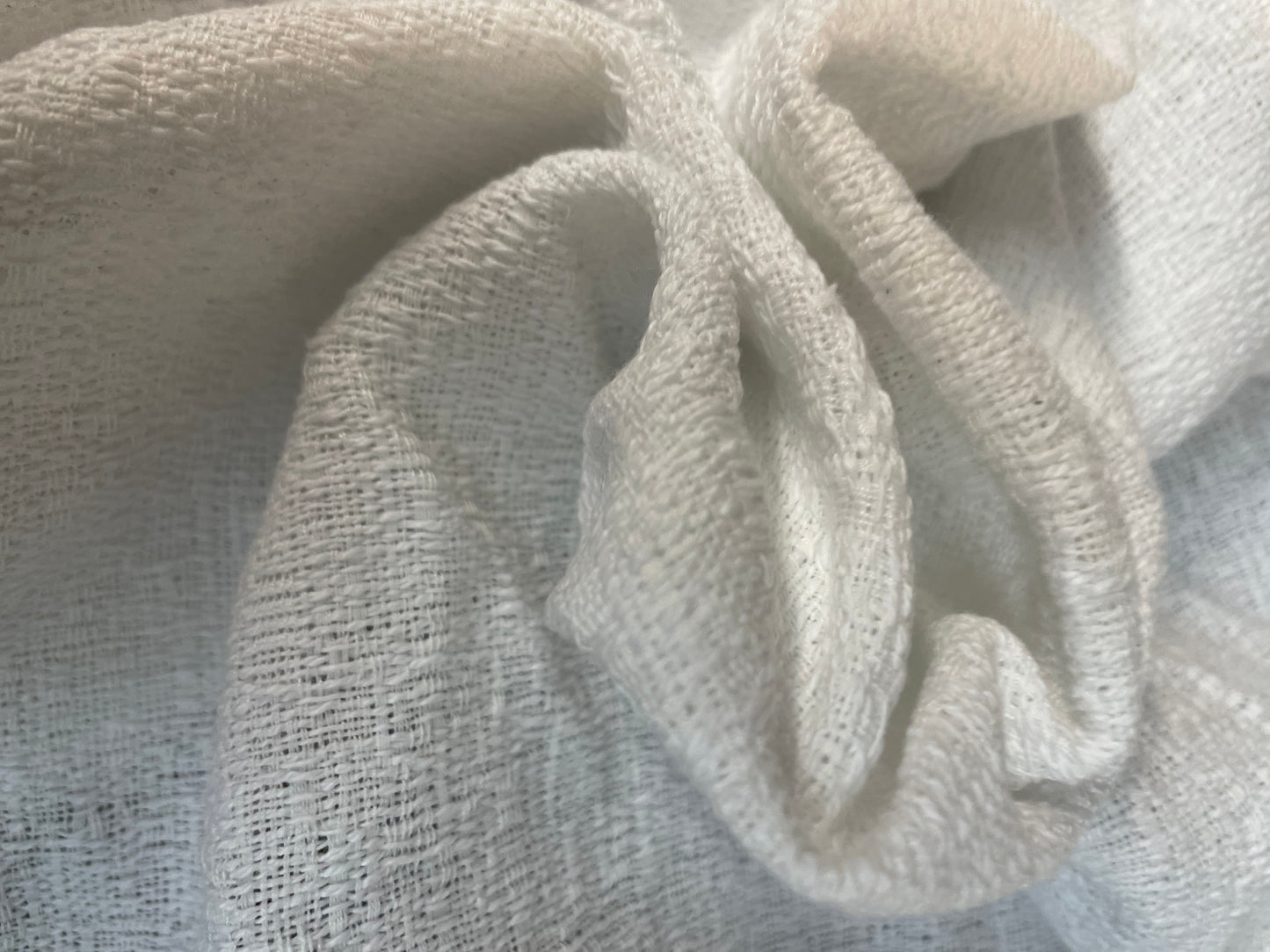 Woven Textured Cotton - White