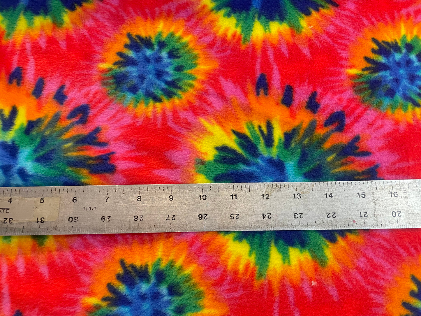 Tie Dye Printed Polar Fleece - Rainbow Multicolor