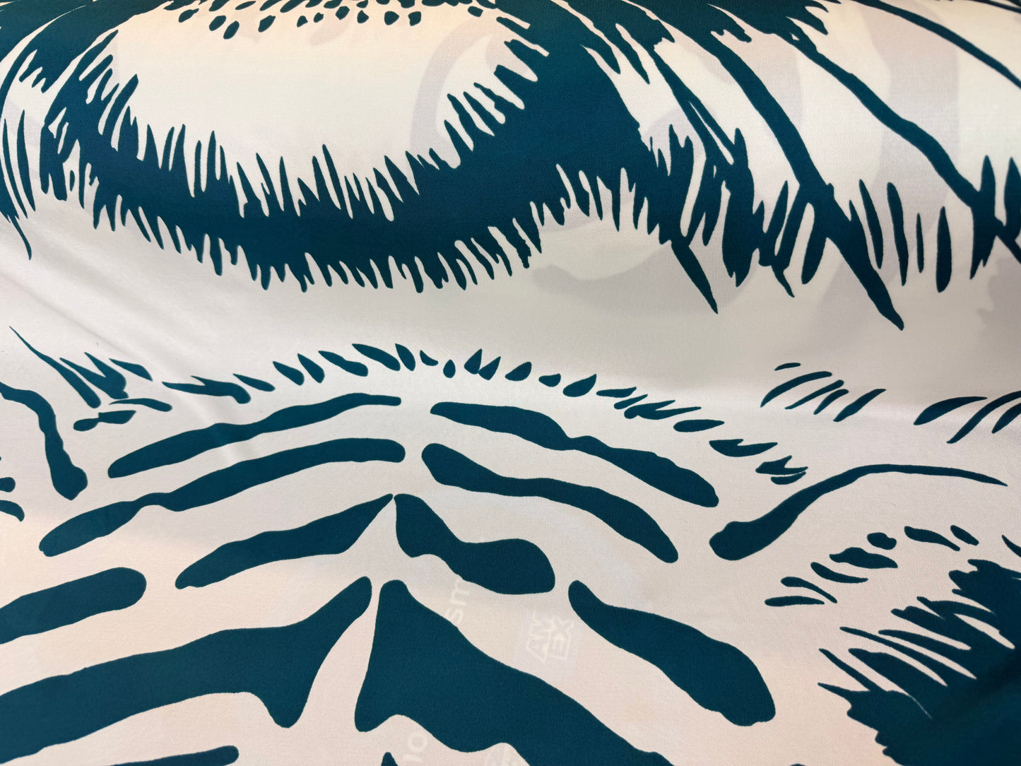 Printed Silk Jersey - Teal Blue Tiger