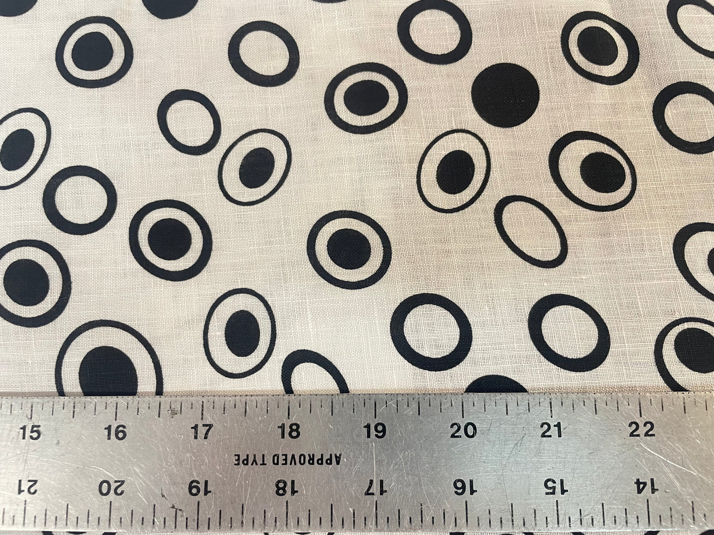 Polka Dot Printed Linen - Black & White