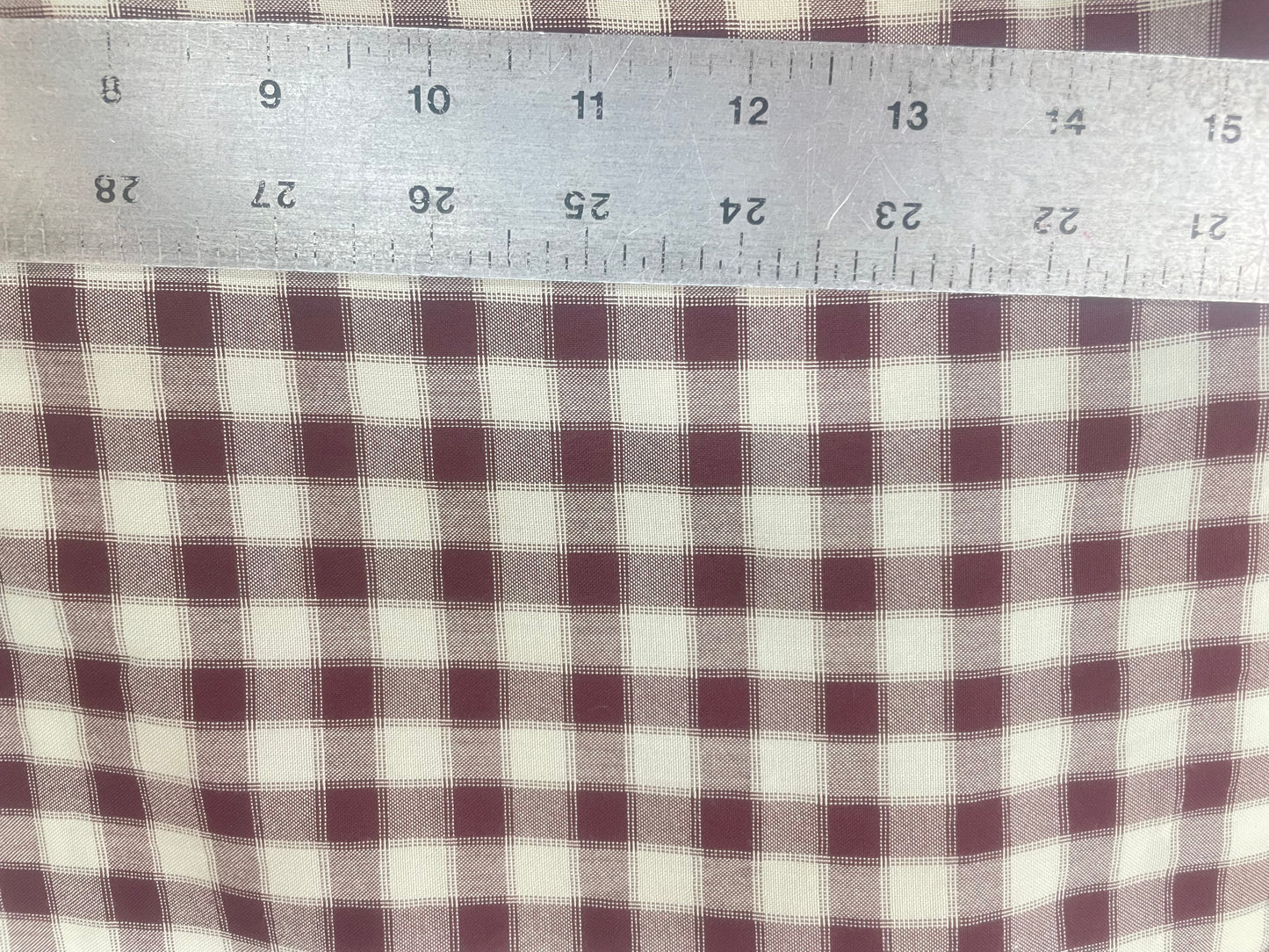 Gingham Cotton - Burgundy & Off-White
