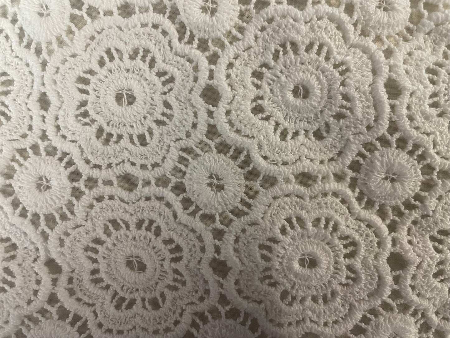 Modern Cotton Circle Lace - Bright White