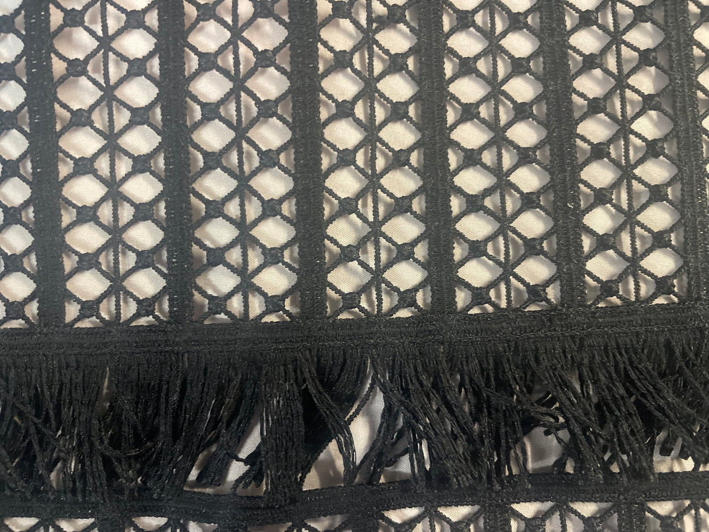 Geometric Fringe Lace - Jet Black