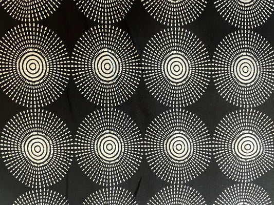 Printed Rayon Spandex Jersey - Black & White Spiral