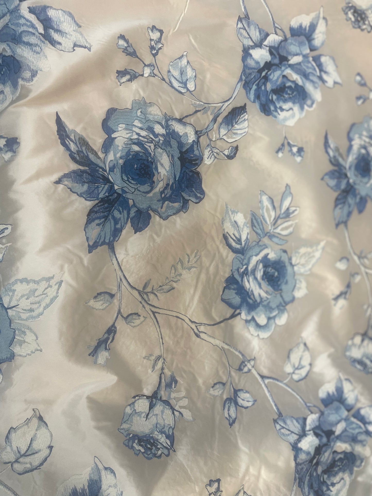 Italian Embroidered Mikado - Chinoiserie Floral