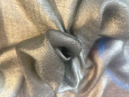 Italian Crinkled Silk Chiffon - Black & Gold