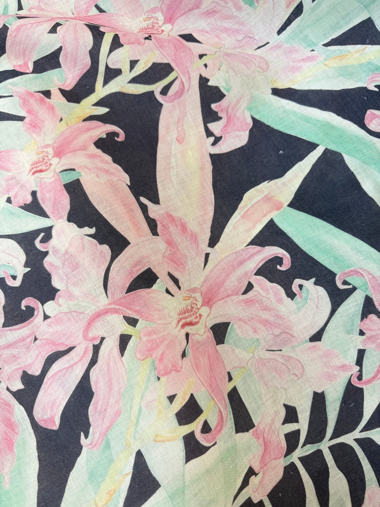 Printed Linen - Contrast Tropical Floral