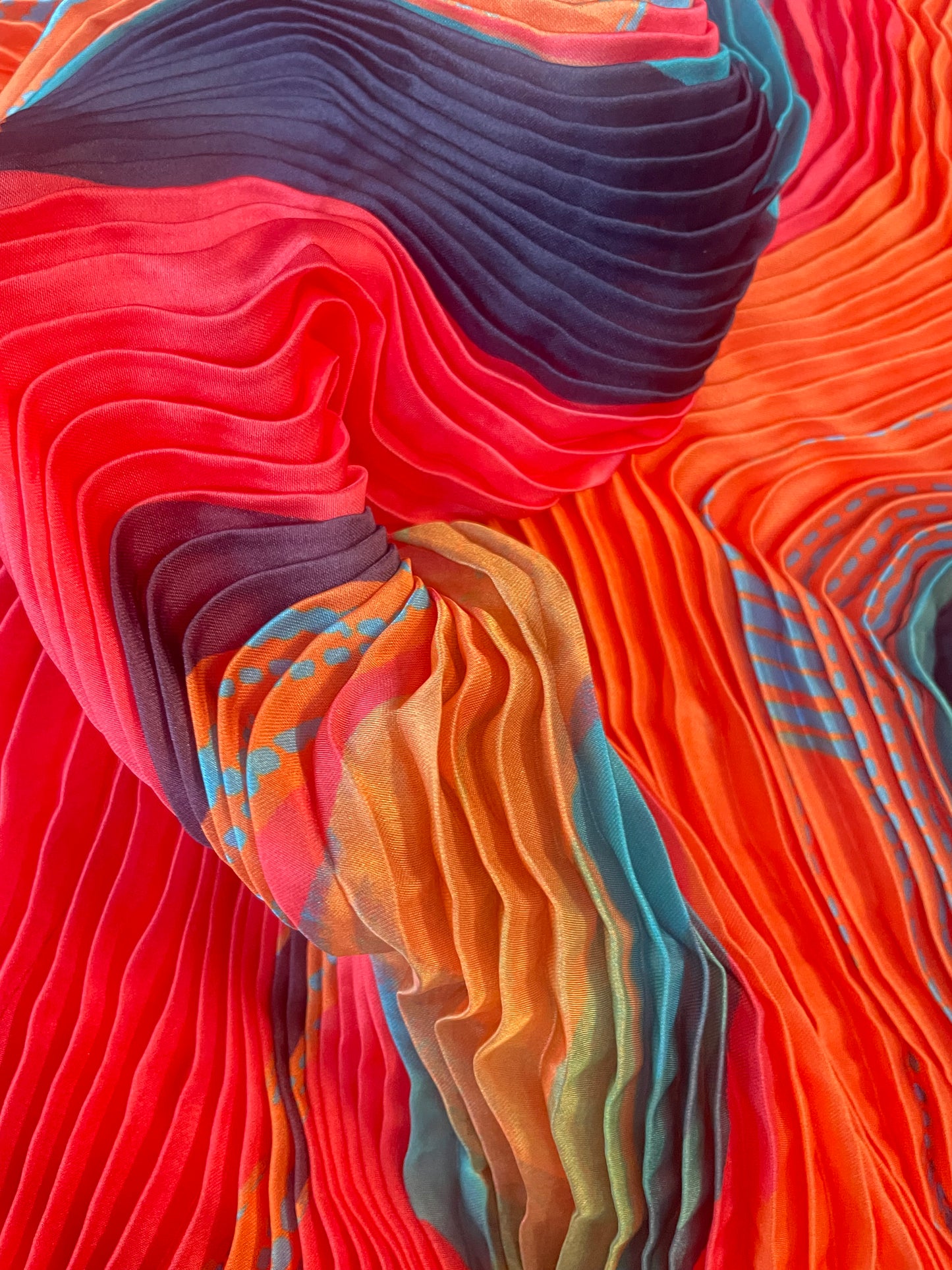 Micro Pleated Poly - Abstract Multicolor