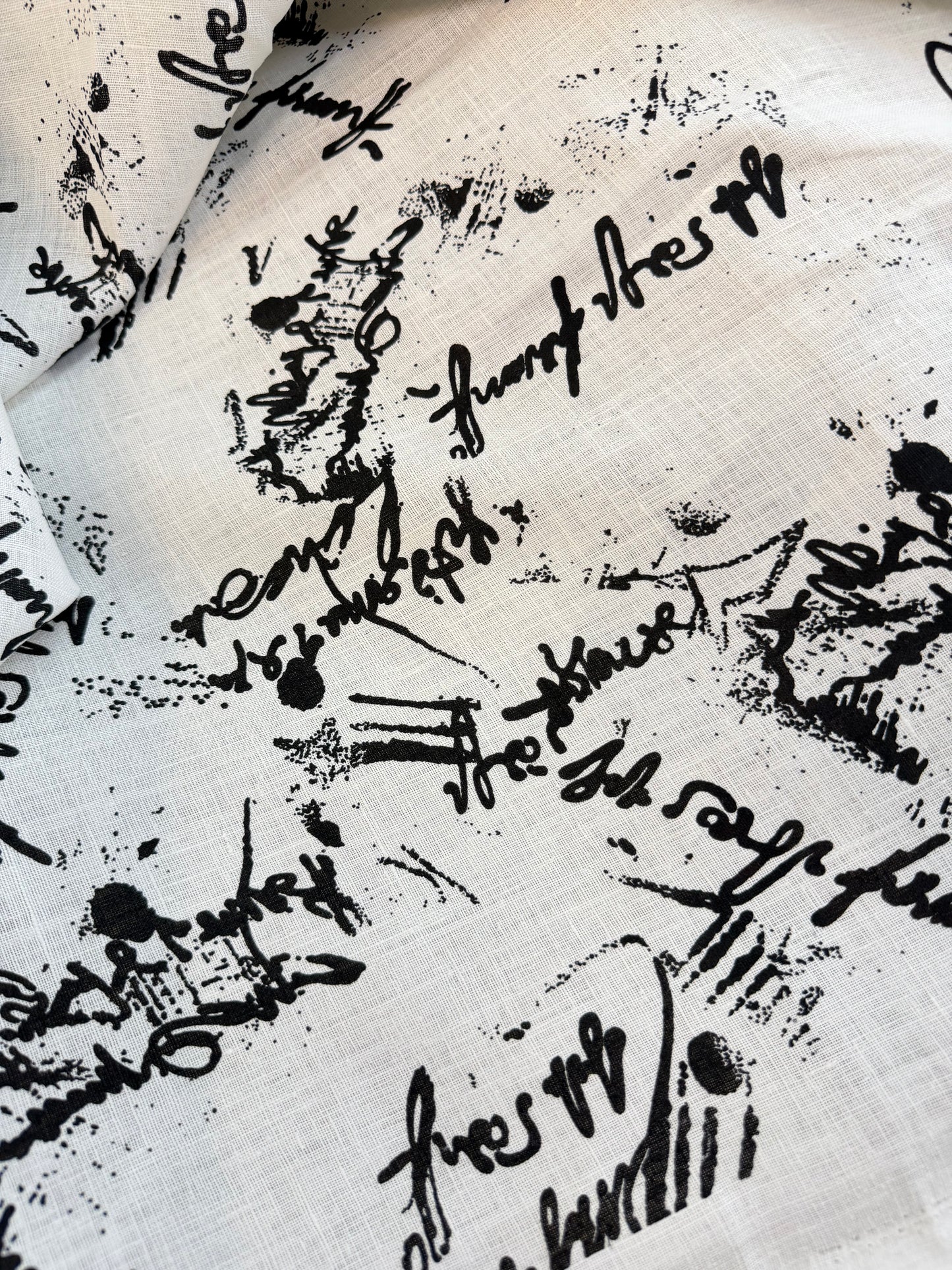Linen - Calligraphy Print - Black & White