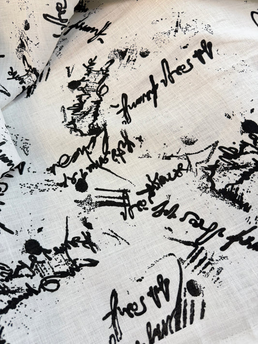 Linen - Calligraphy Print - Black & White