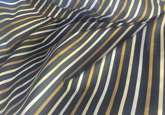 Italian Stripe Cotton Shirting - Navy Multicolor