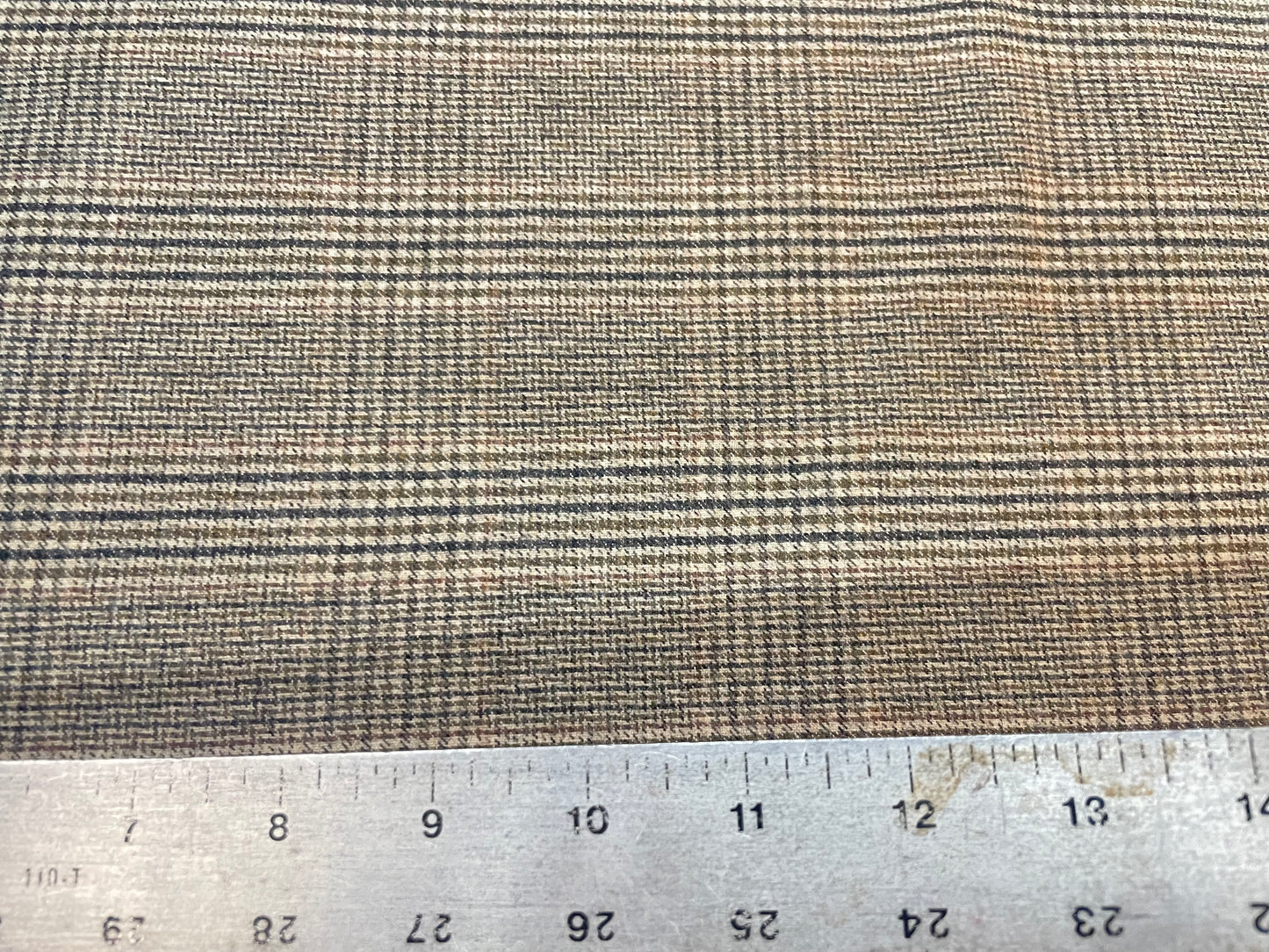 Italian Plaid Wool Flannel Suiting - Taupe Multicolor