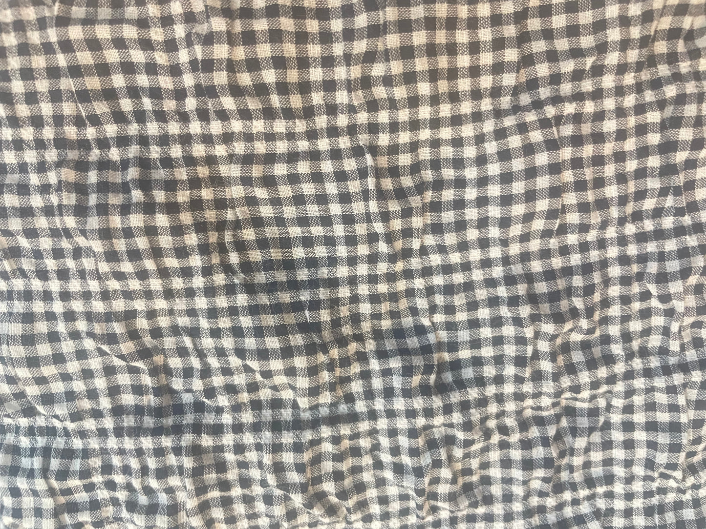 Textured Gingham Cotton - Dark Navy & White