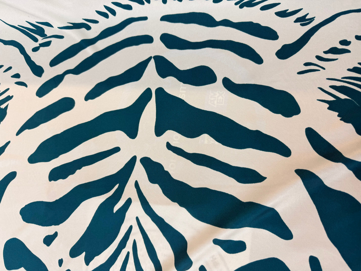 Printed Silk Jersey - Teal Blue Tiger
