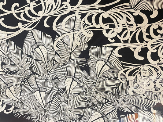 Nouveau Paisley Printed Silk Chiffon - Black & White