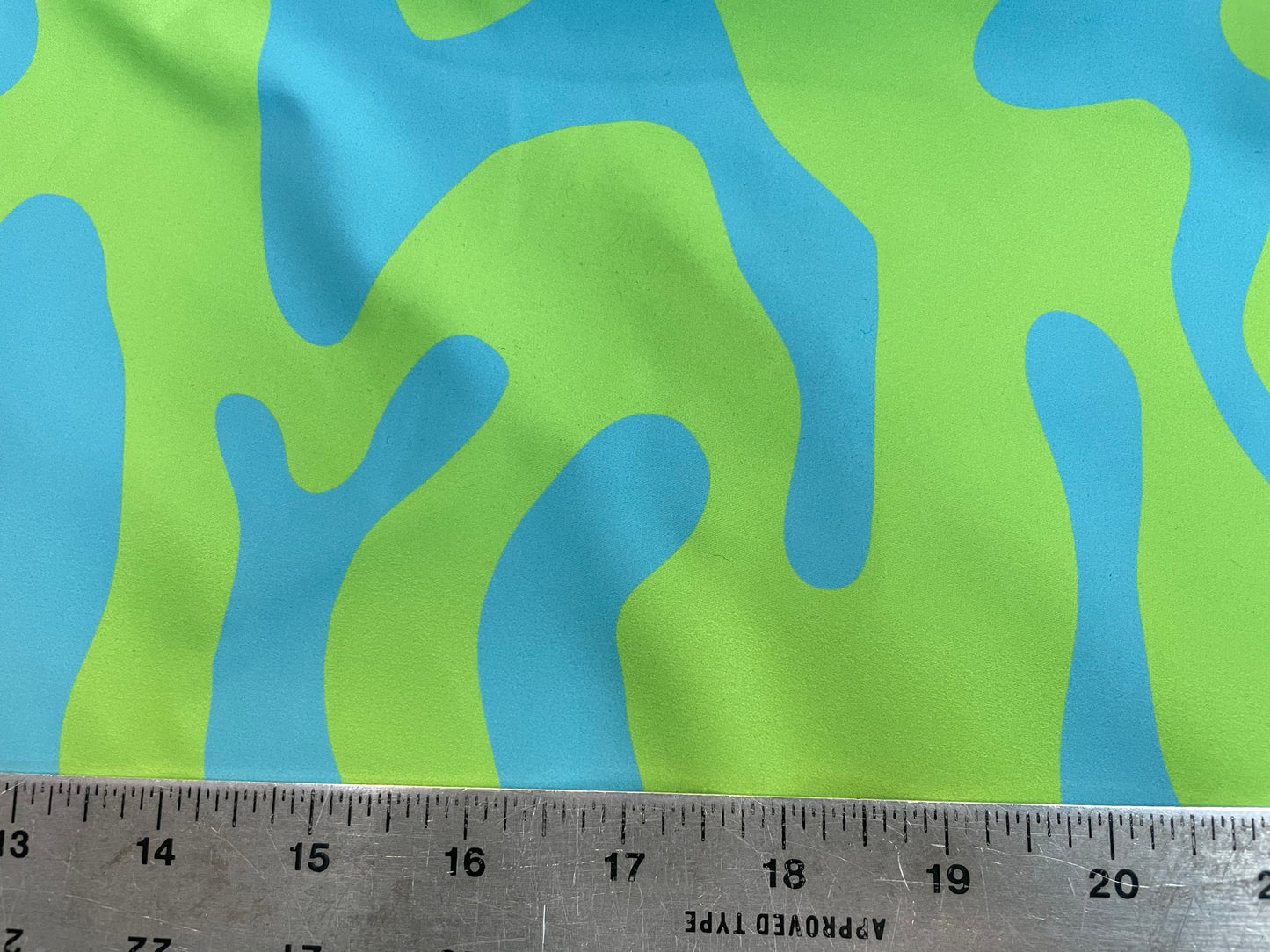 Printed Poly with Waterproof Coating - Green & Blue