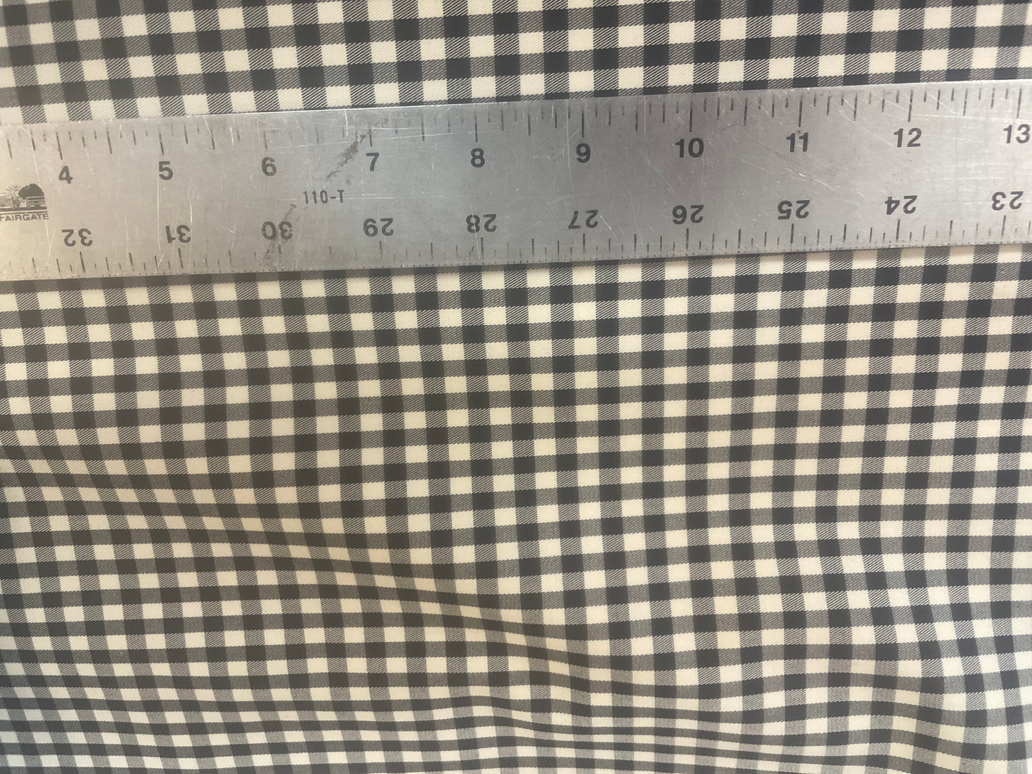 Stretch Cotton Gingham Plaid Print - Black & White