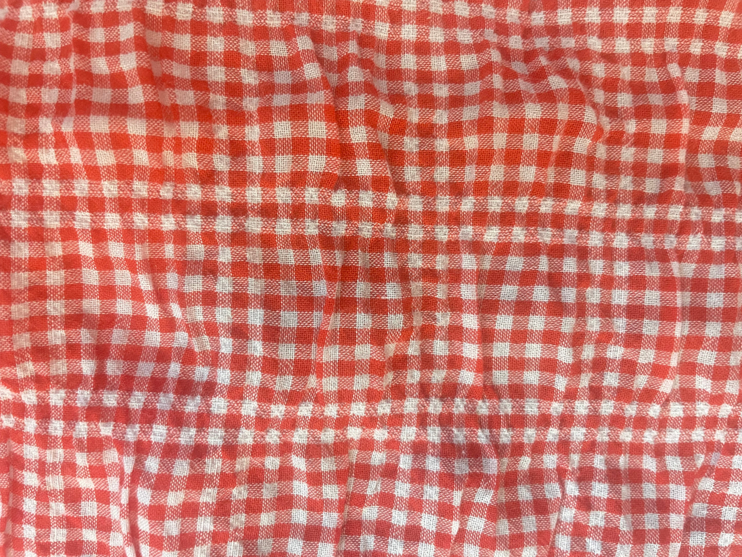 Textured Gingham Cotton - Red & White