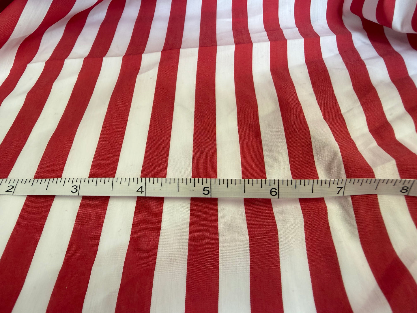 Striped Cotton Shirting - Bold Red & White