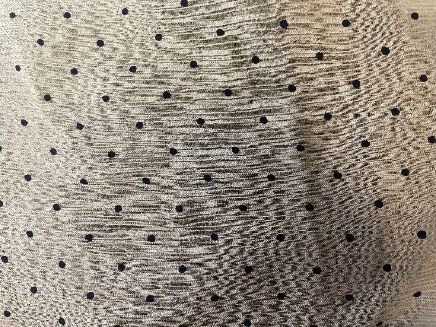 Polka Dot Printed Crinkled Silk Chiffon - Tan & Black