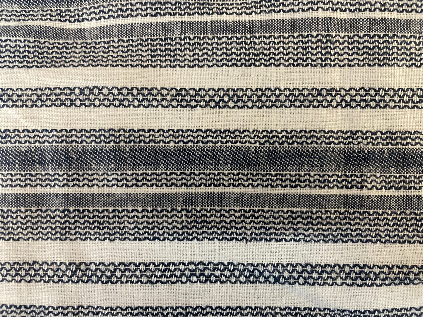 Woven Stripe Cotton - Off White / Gray
