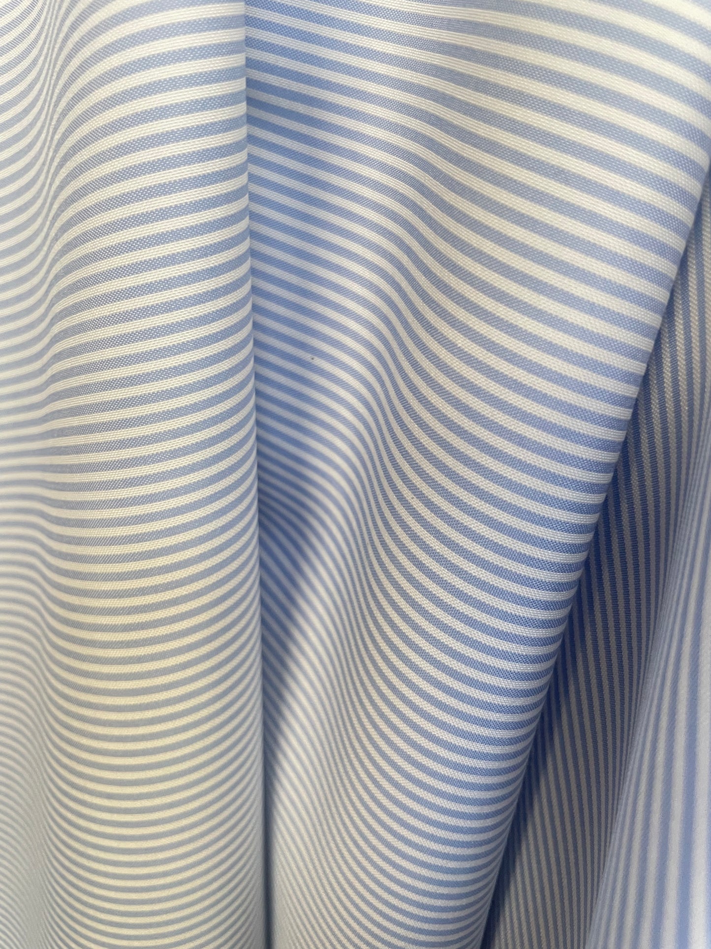 Fused Stripe Cotton - Light Blue & Off-White