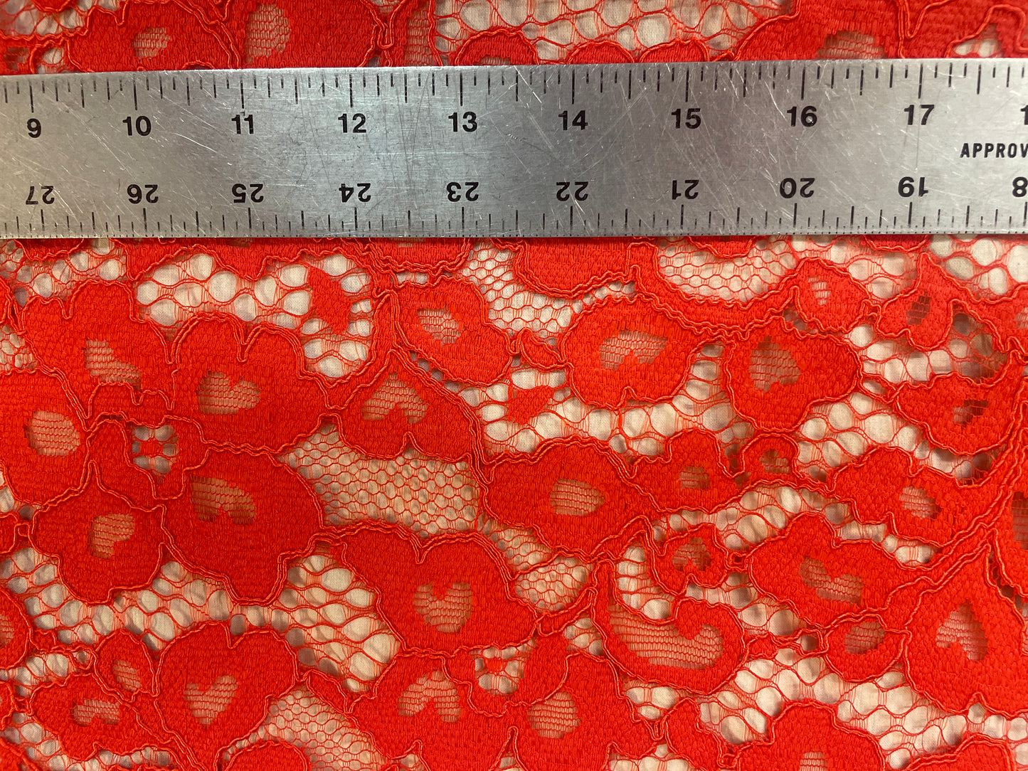 Floral Corded Lace - Blood Orange