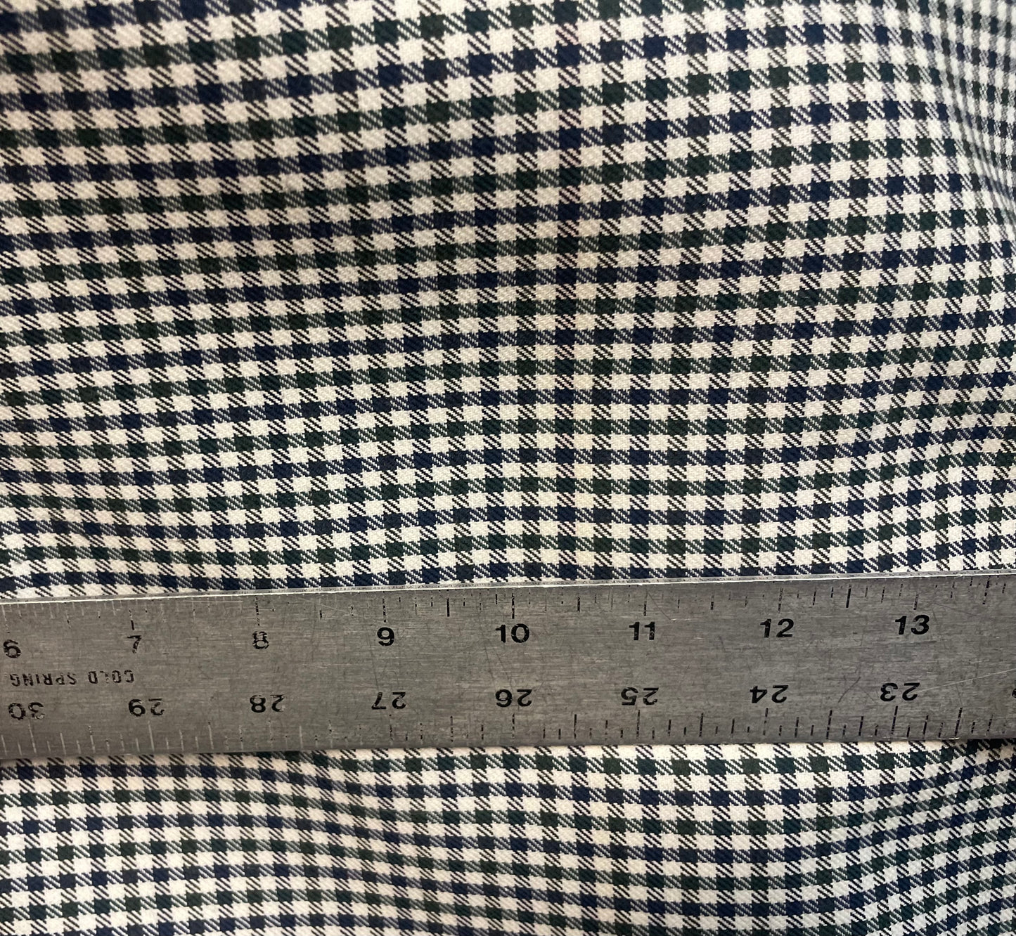 Italian Double-Faced Gingham Cotton Twill - Green, Blue, Black & White