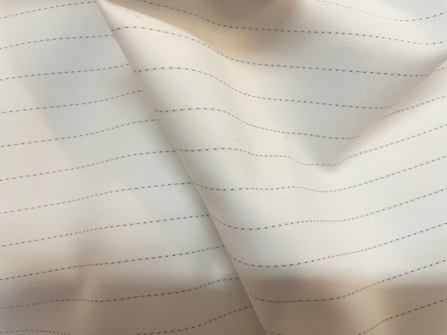 Stretch Cotton Stripe - Ivory & Grey