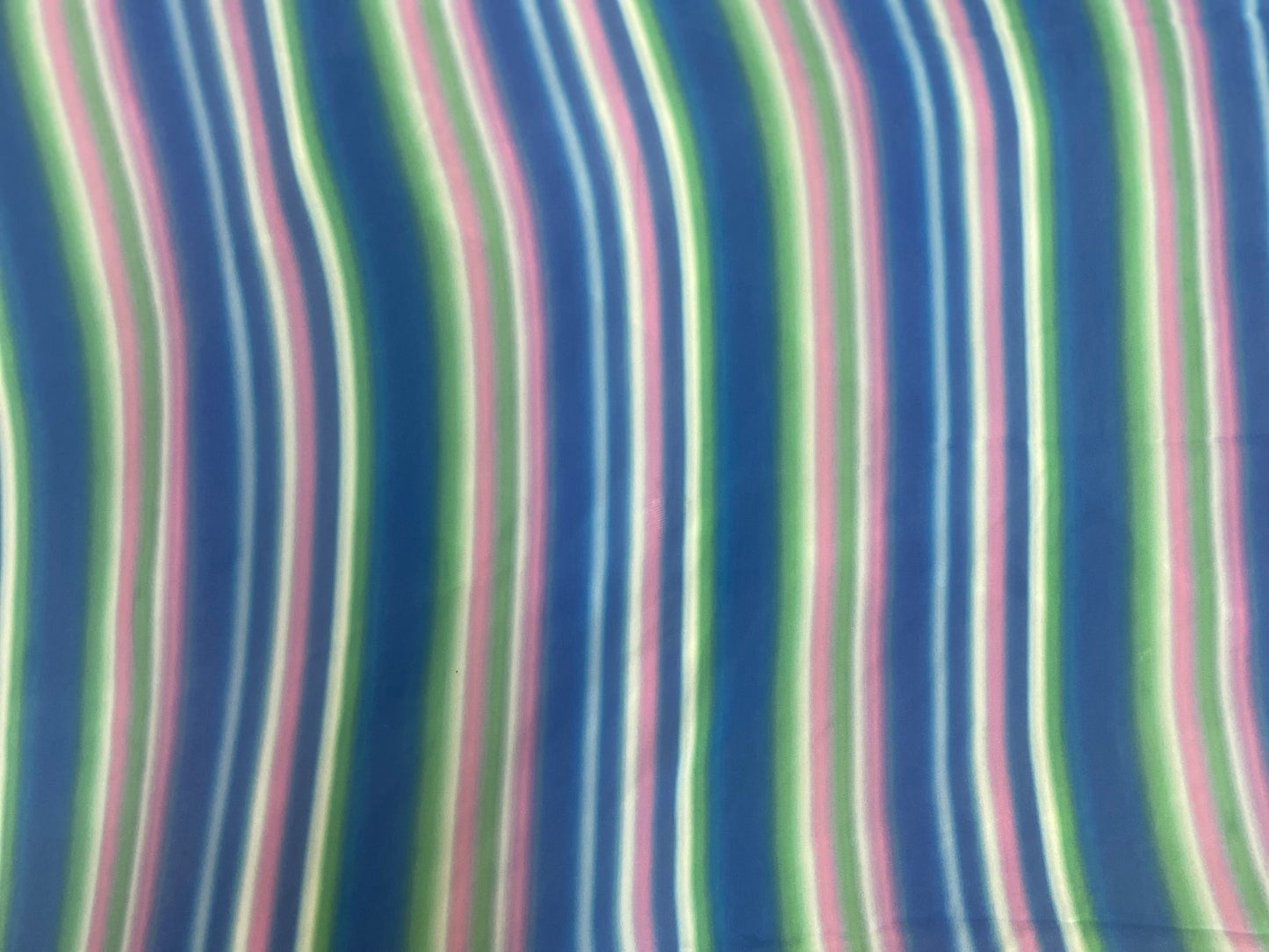 Stripe Rayon Print - Blue, Pink, Green & White