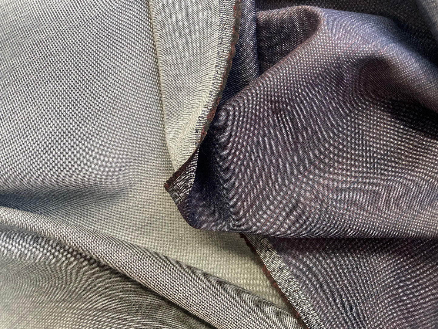Italian Wool Suiting- Dark Navy & Red