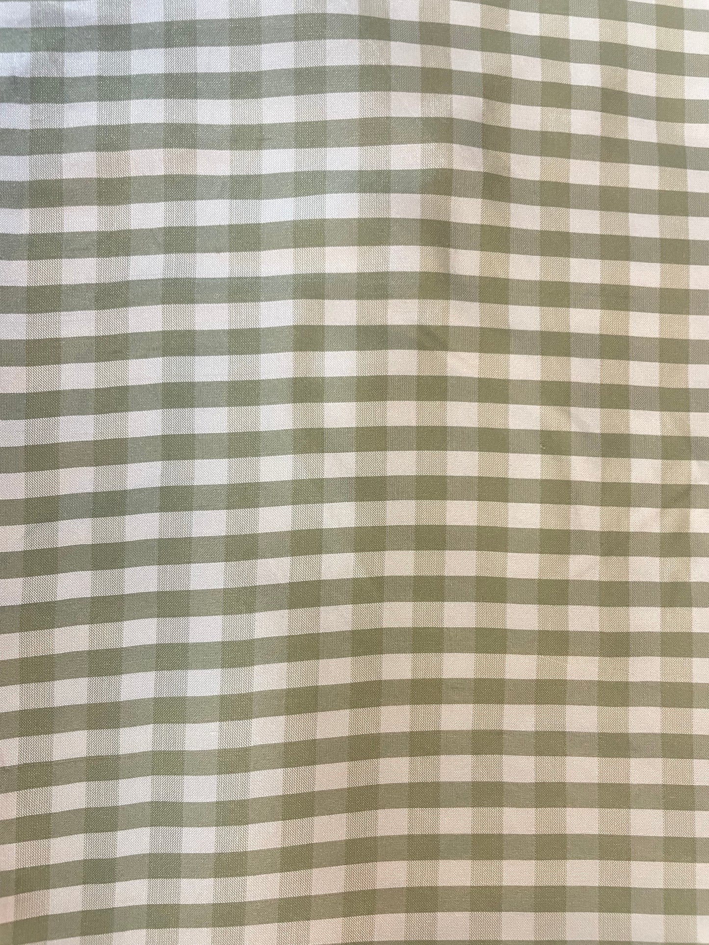 Gingham Printed Silk Taffeta - Light Green & White