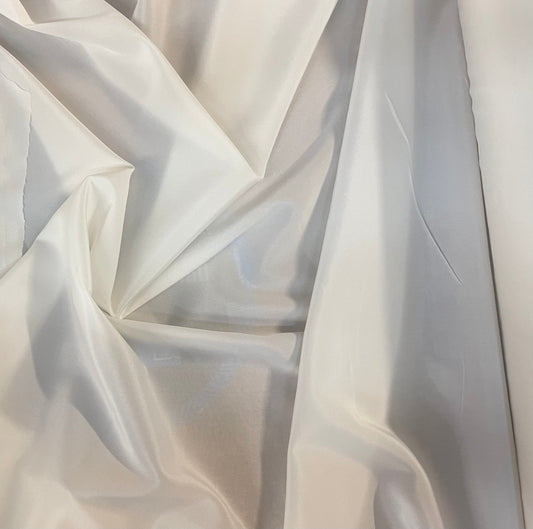 Stretch Silk Crepe De Chine - White - 16mm Designer