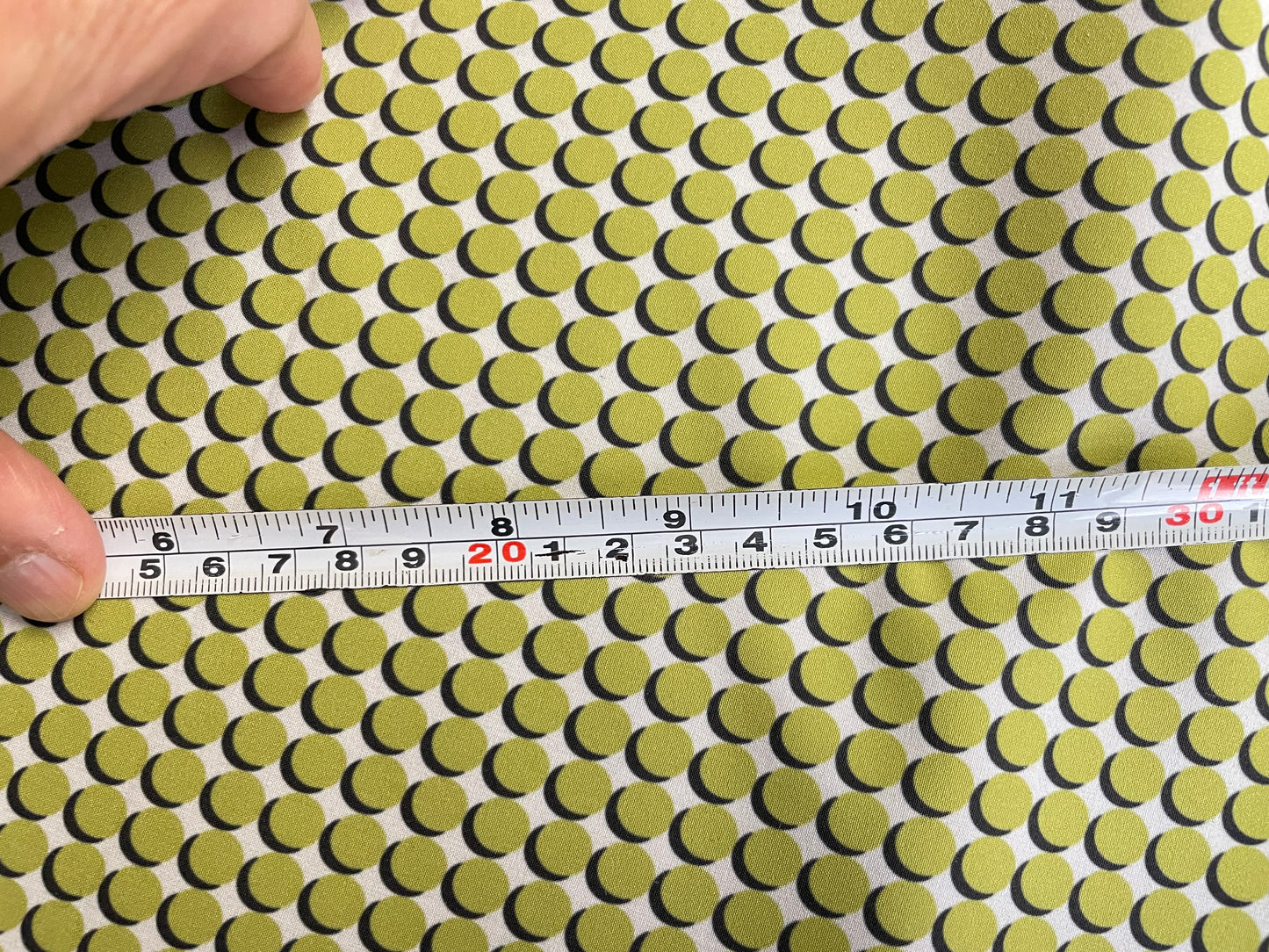 Polka Dot Printed Poly - Green, White & Black