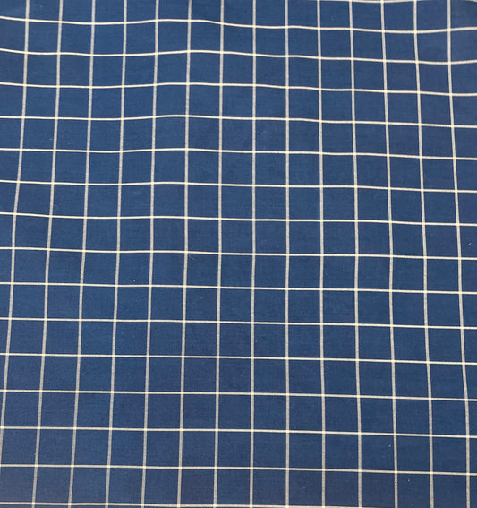 Silk Shirting - Thin White Stripe & Blue