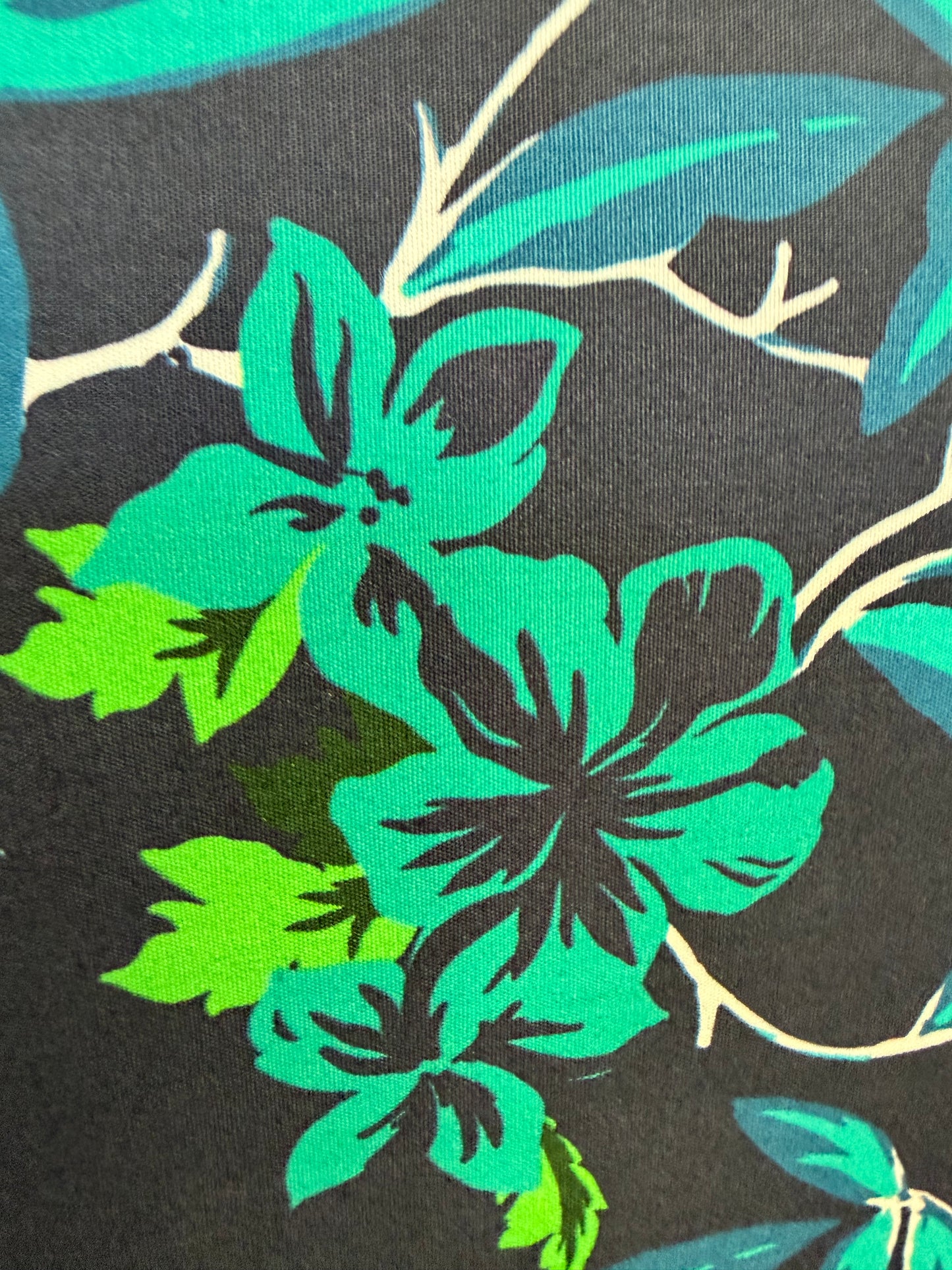 Italian Tropical Printed Cotton - Navy, Teal, Green