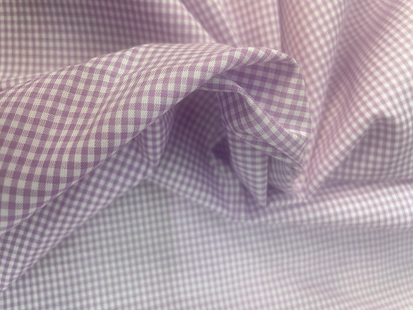 Plaid Cotton Shirting - Lilac & White