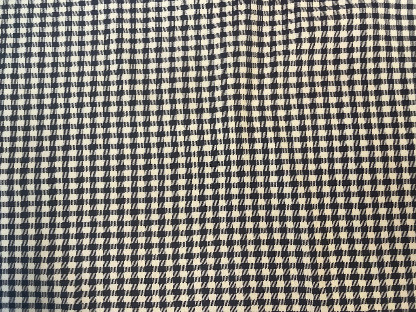 Stretch Twill Rayon Spandex - Gingham - Navy & White