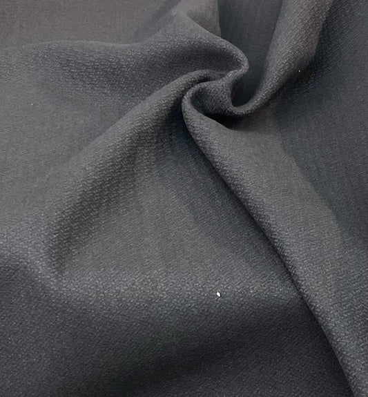 Fused Designer Textured Melton Wool - Metal Grey